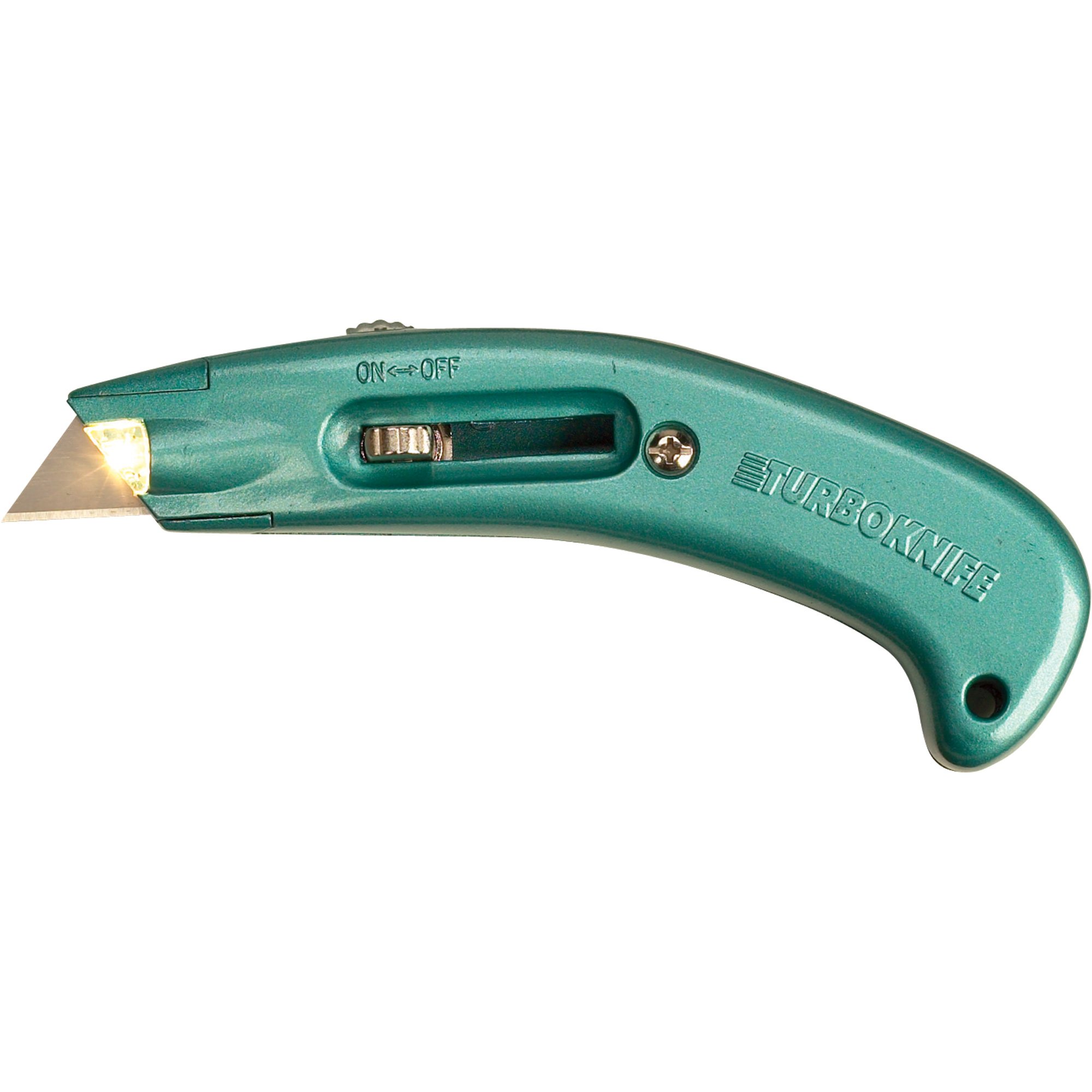 Olympia Tools Turbo Knife with LED Light — Metallic Green